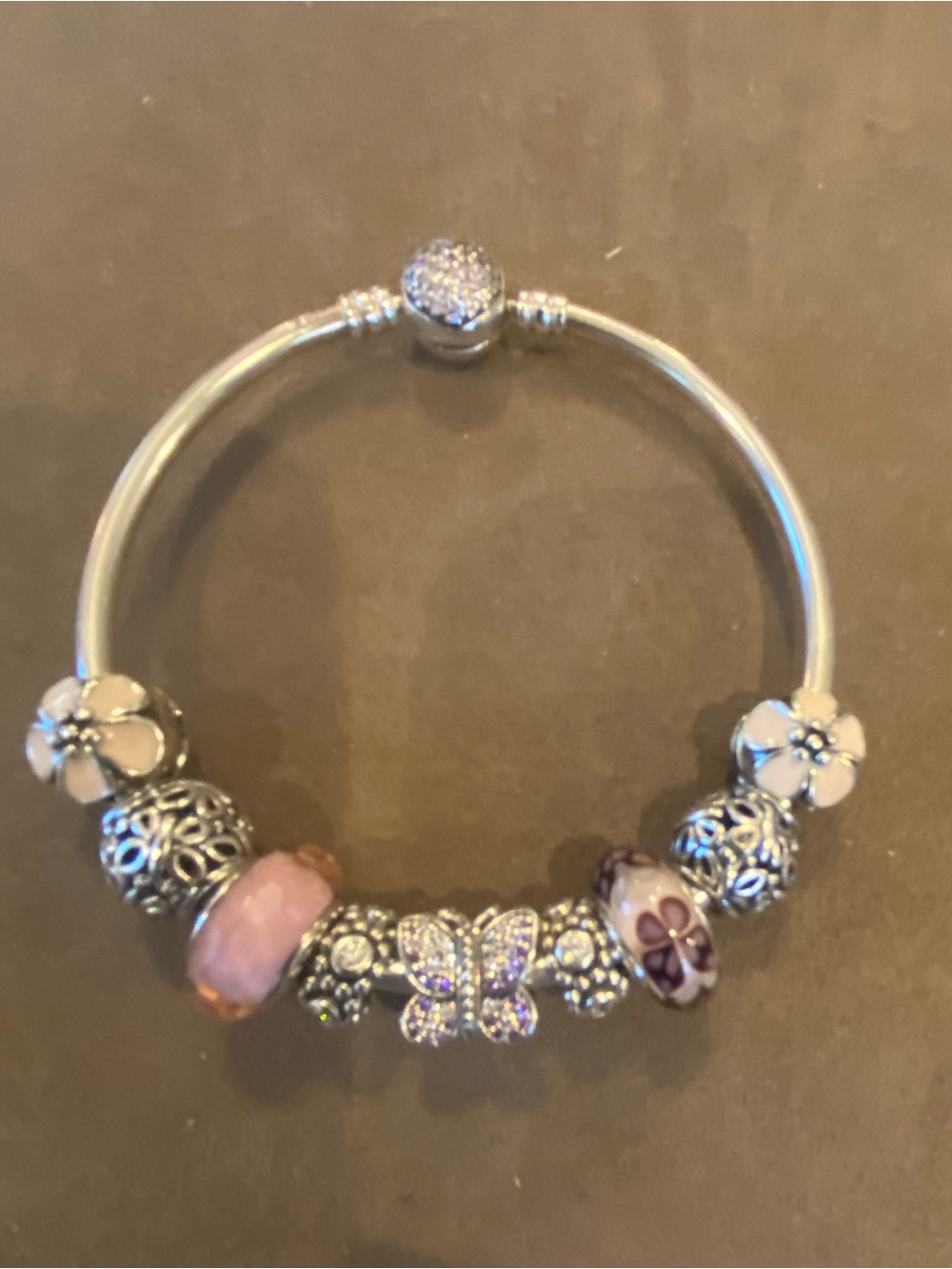 Pandora Pink Butterfly Charm Bracelet